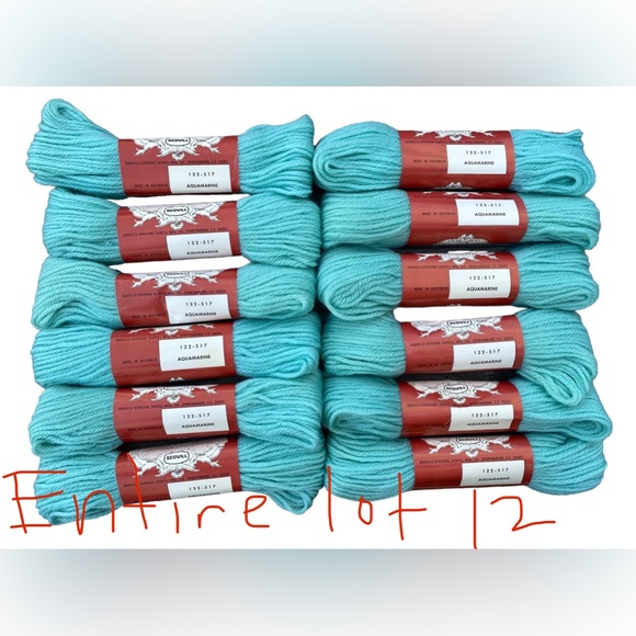 Aquamarine VTG NOS Scovill Dritz Luxury 100% Virgin Wool Needlepoint 40 Yards - Picture 5 of 5